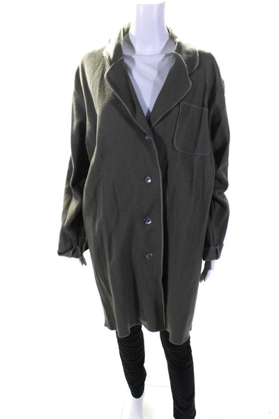 Anvers Womens Long Knit Unlined Peacoat Jacket Brown Wool Size 2