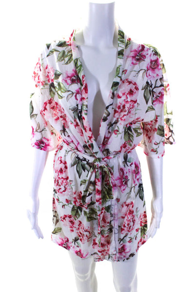 Show Me Your Mumu Women's 3/4 Sleeves Tie Waist Floral Robe One Size