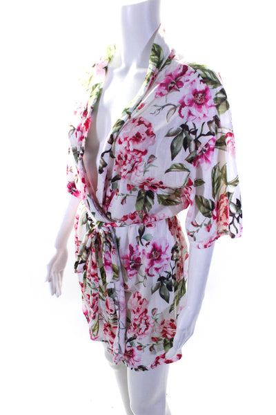 Show Me Your Mumu Women's 3/4 Sleeves Tie Waist Floral Robe One Size