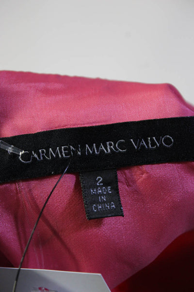 Carmen Marc Valvo Women's Round Neck Sleeveless Ruffle Mini Dress Carol Size 2
