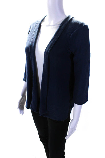 Calypso Saint Barth Women's Open Front Long Sleeves Cardigan Sweater Blue Size S