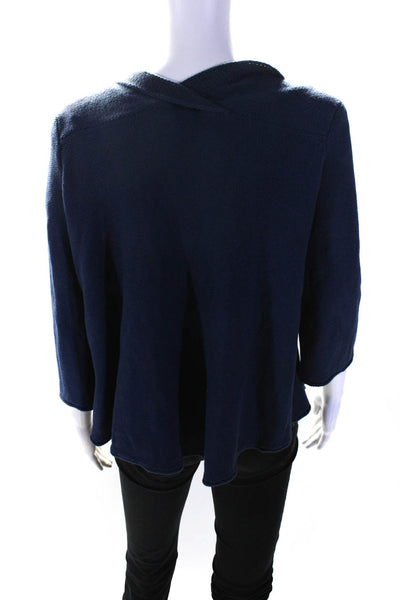 Calypso Saint Barth Women's Open Front Long Sleeves Cardigan Sweater Blue Size S