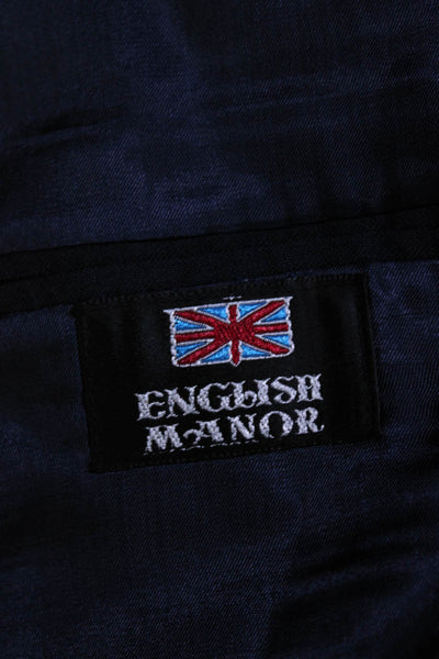 English Manor Men's Two Piece Pinstripe Pant Suit Blue Size 38