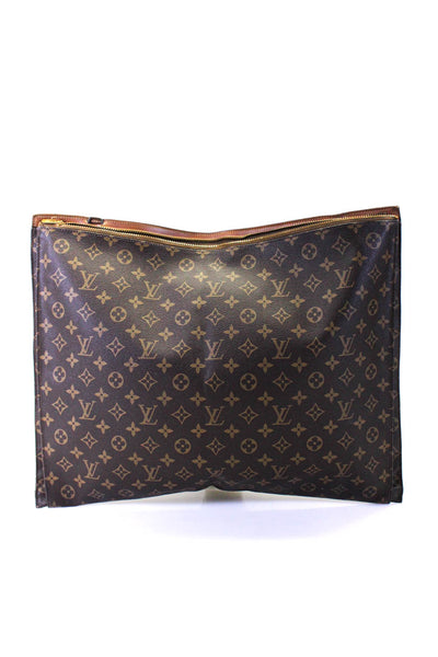 Louis Vuitton Womens Vintage Monogram Coated Canvas Zip Top Case Clutch Handbag