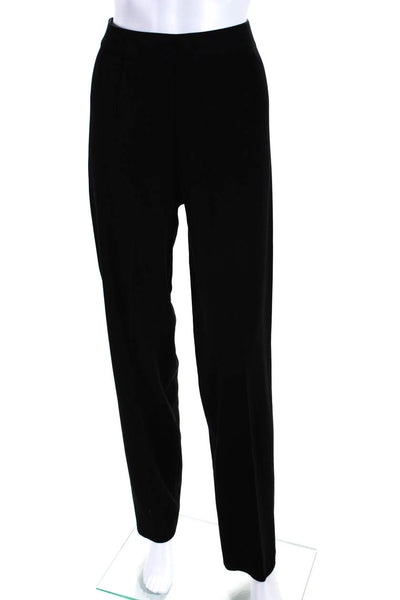 Misook Womens Tight-Knit Pleated Front Straight Leg Trousers Pants Black Size M