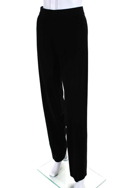 Misook Womens Tight-Knit Pleated Front Straight Leg Trousers Pants Black Size M