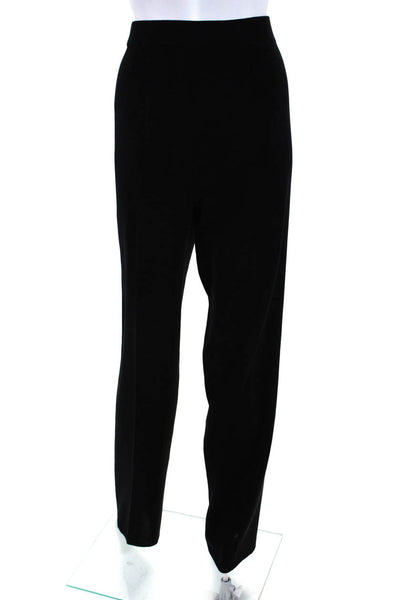 Misook Womens Tight-Knit Pleated Front Straight Leg Trousers Pants Black Size M