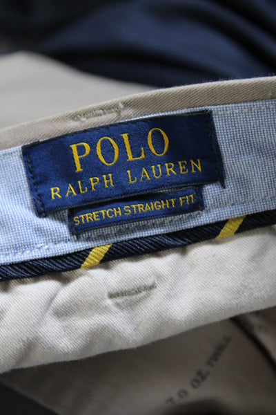Polo Ralph Lauren Mens Straight Fit Khaki Chino Pants Beige Cotton Size 38
