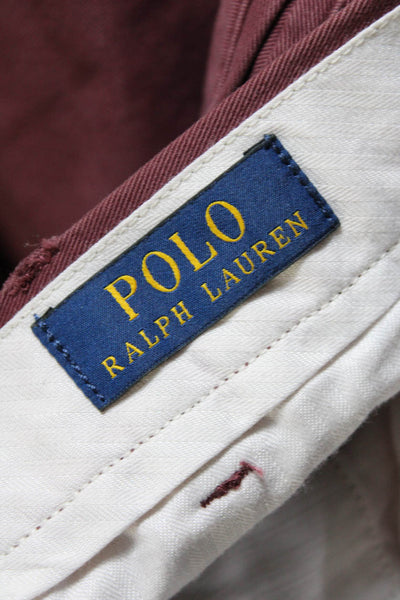 Polo Ralph Lauren Mens Classic Fit Straight Leg Chino Pants Red Cotton Size 38