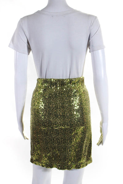 Pink Tartan Women's Pull-On Sequin Mini Skirt Green Size XS