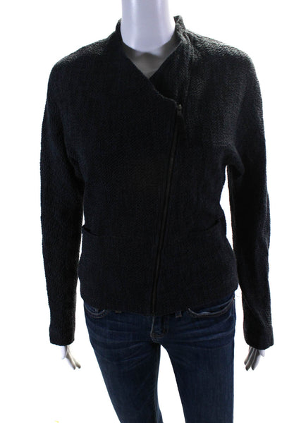 Humanoid Womens Gray Textured Full Zip Long Sleeve Jacket Size S/M