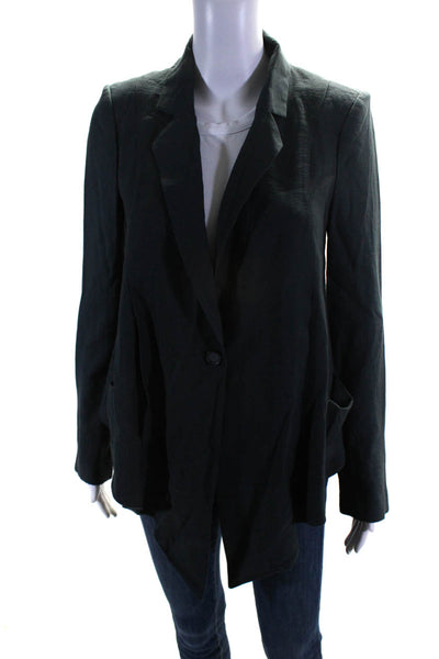 Elizabeth and James Womens Gray One Button Asymmetric Long Sleeve Blazer Size 2