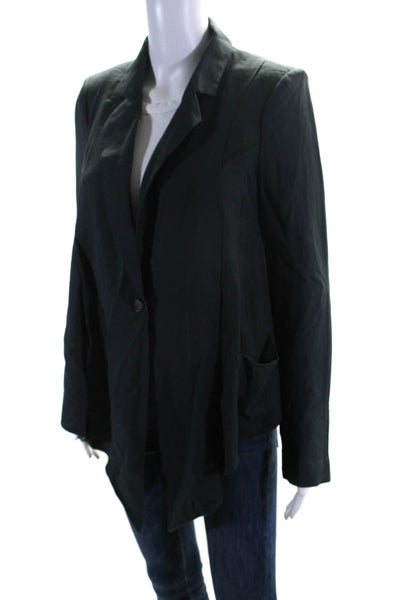 Elizabeth and James Womens Gray One Button Asymmetric Long Sleeve Blazer Size 2