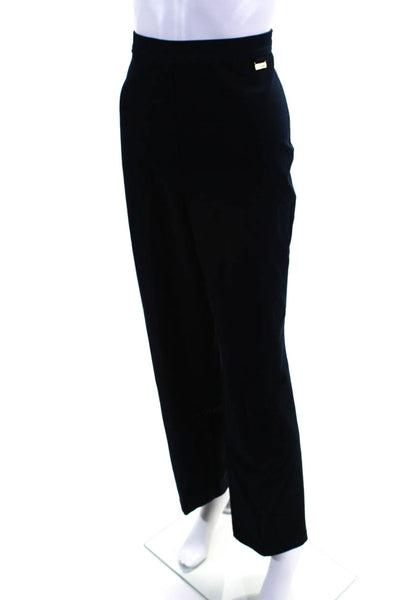 St. John Sport Women's Zip Closure Straight Leg Dress Pant Navy Blue Size 10