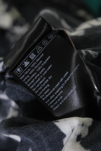 Ba&Sh Womens Tie Dye Print Embroidered Trim Blouse Black White Size 1