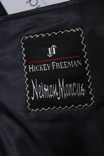 Hickey Freeman Mens Plaid Three Button Blazer Brown Wool Size 44 Long