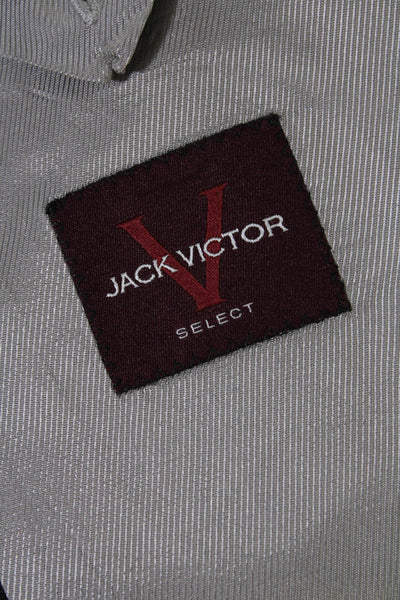 Jack Victor Mens Striped Two Button Blazer Jacket Black Blue Size 42