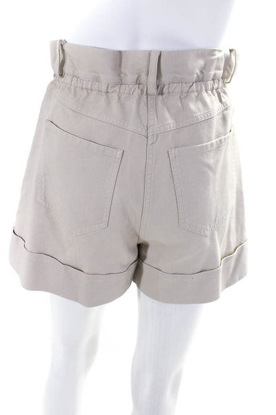 Scanlan Theodore Womens Paper Bag Waist High Rise Khaki Shorts Beige Size 2