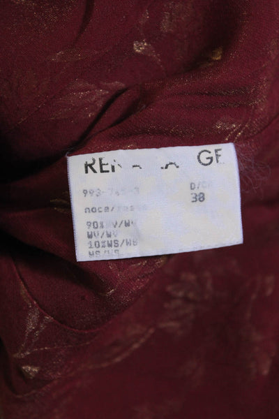 Rena Lange Womens Brown Wool One Button Long Sleeve Blazer Jacket Size 38