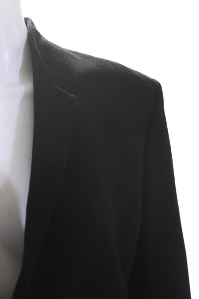 Helmut Lang Womens Solid Black One Button Long Sleeve Blazer Jacket Size 8