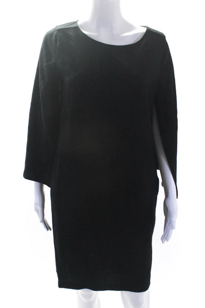 Mademoiselle Womens Side Zip Scoop Neck Capelet Shift Dress Black Size 2