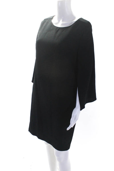 Mademoiselle Womens Side Zip Scoop Neck Capelet Shift Dress Black Size 2