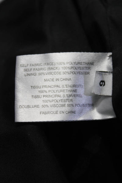 Proenza Schouler White Label Womens Faux Leather Midi Wrap Dress Black Size 6