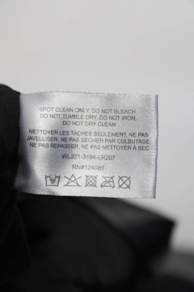 Proenza Schouler White Label Womens Faux Leather Midi Wrap Dress Black Size 6