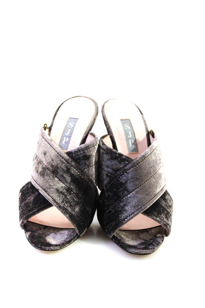 SJP by Sarah Jessica Parker Womens Velvet Cross Strap Sandals Mauve Size 37