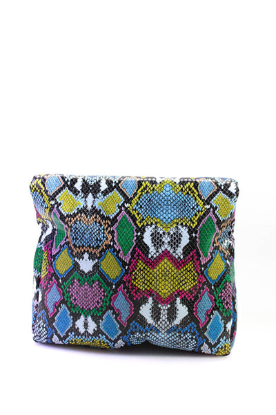 Rebecca Minkoff Asos Womens Canvas Pouch Snake Print Clutch Handbags Lot 2