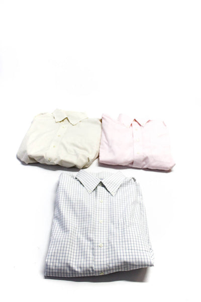 Brooks Brothers Mens Cotton Button Up Dress Shirts Ivory Size 17 33 Lot 3