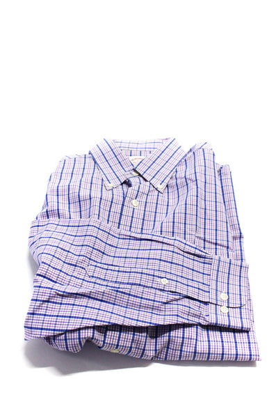 Brooks Brothers Mens Button Up Dress Shirts Purple Size 17 L Lot 3