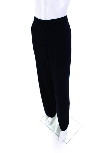 St. John Collection Women's Elastic Waist High Rise Wide Leg Pants Blue Size 8