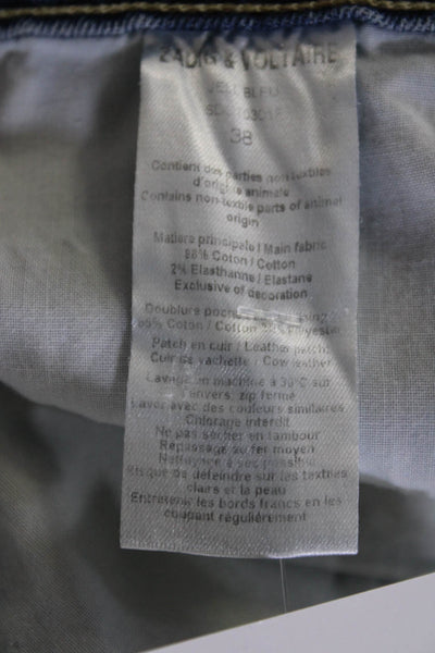 Zadig & Voltaire Womens Denim Light Wash Mini Skirt Blue Cotton Size EUR 38