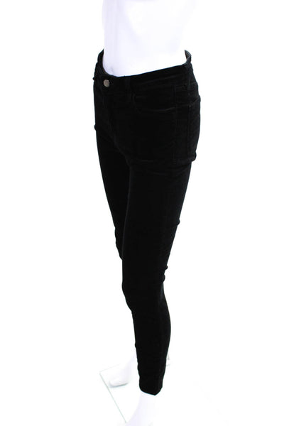 J Brand Women's Velvet High Rise Slim Fit Pants Black Size 27