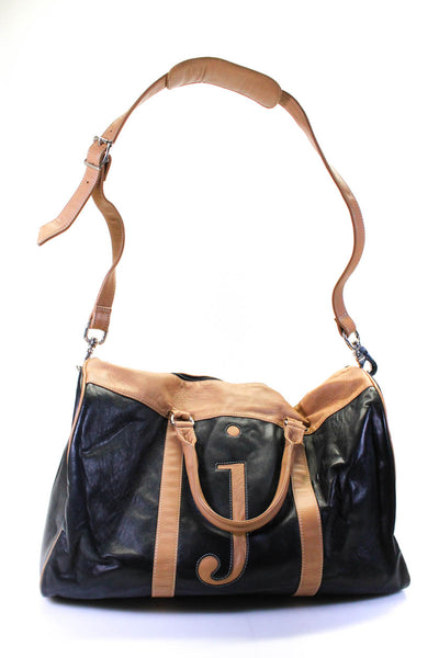 Jam Unisex Adults Leather Removable + Adjustable Strap Zip Up Duffle Bag Black