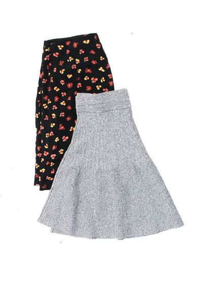 Madewell Club Monaco Womens Knit Floral Mini Circle Skirt Size XS 00 Lot 2