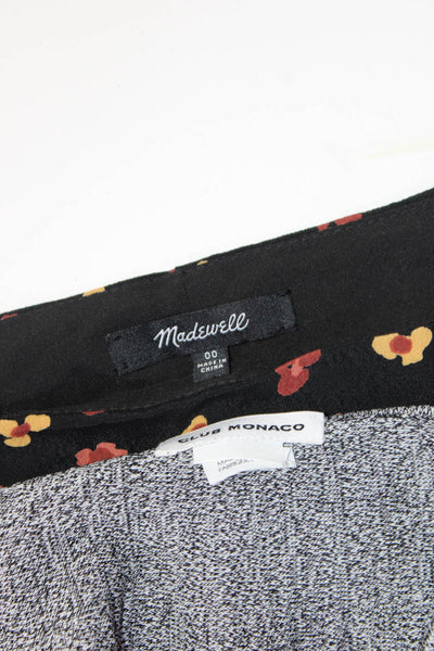 Madewell Club Monaco Womens Knit Floral Mini Circle Skirt Size XS 00 Lot 2