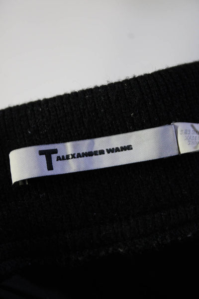 T Alexander Wang Women's High Rise Ribbed Cuff Cargo Pants Black Size S