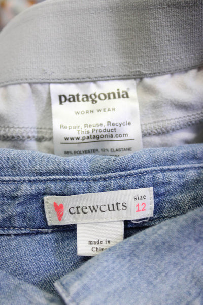 Crewcuts Patagonia Girls Long Sleeve Shirts Leggings Blue Beige Size 12 Lot 3