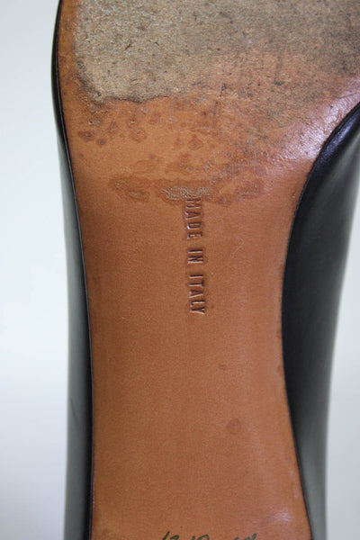 Salvatore Ferragamo Womens Animal Print Cap Toe Block Heels Pumps Brown Size 8.5