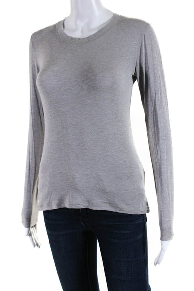 D. Exterior Womens Long Sleeve Crew Neck Lightweight Tee Shirt Gray Size XS