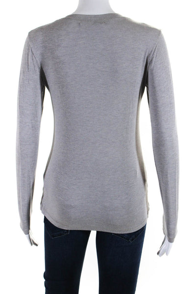 D. Exterior Womens Long Sleeve Crew Neck Lightweight Tee Shirt Gray Size XS