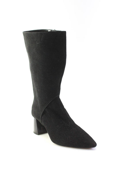 Alterre Womens Side Zip Block Heel Interchangeable Booties Black White Size 7