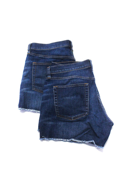 J Crew Womens Fringe Trim Indigo Denim Jean Shorts Blue Size 28 Lot 2