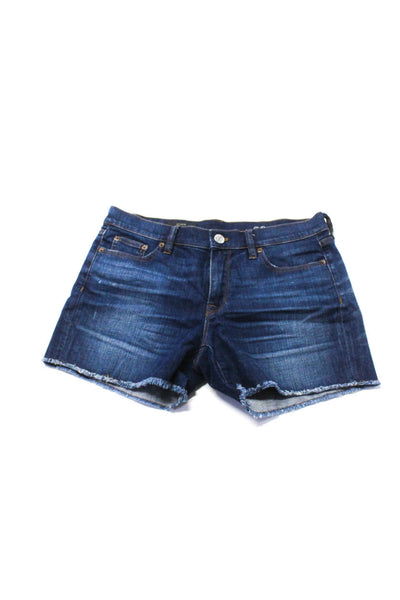 J Crew Womens Fringe Trim Indigo Denim Jean Shorts Blue Size 28 Lot 2