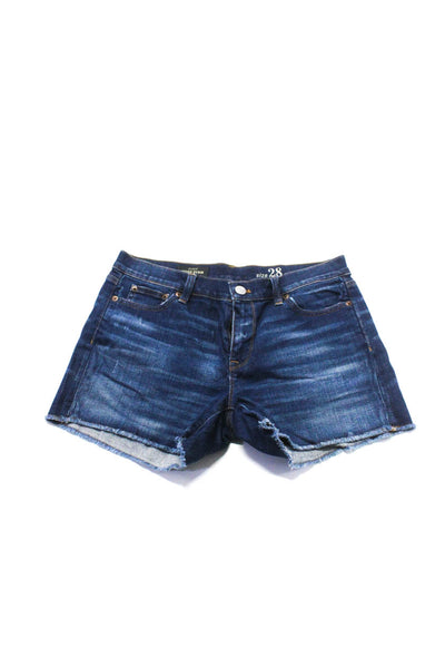 J Crew Womens Fringe Trim Indigo Denim Jean Shorts Blue Size 28 Lot 2