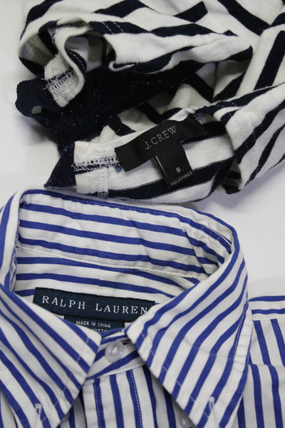 Ralph Lauren Blue Label J Crew Womens Blue Striped Blouse Top Size 2 S lot 2