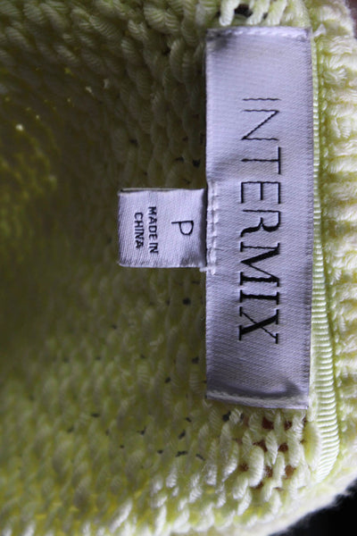 Intermix Womens 3/4 Sleeve V Neck Sweater Yellow Cotton Size Petite