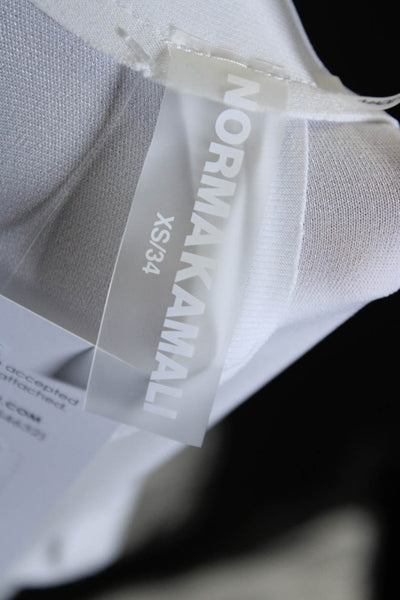 Norma Kamali Womens Long Sleeve Collared Wrap Shirt Dress White Size XS